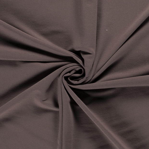 French Terry fabric Unicolour Taupe Brown