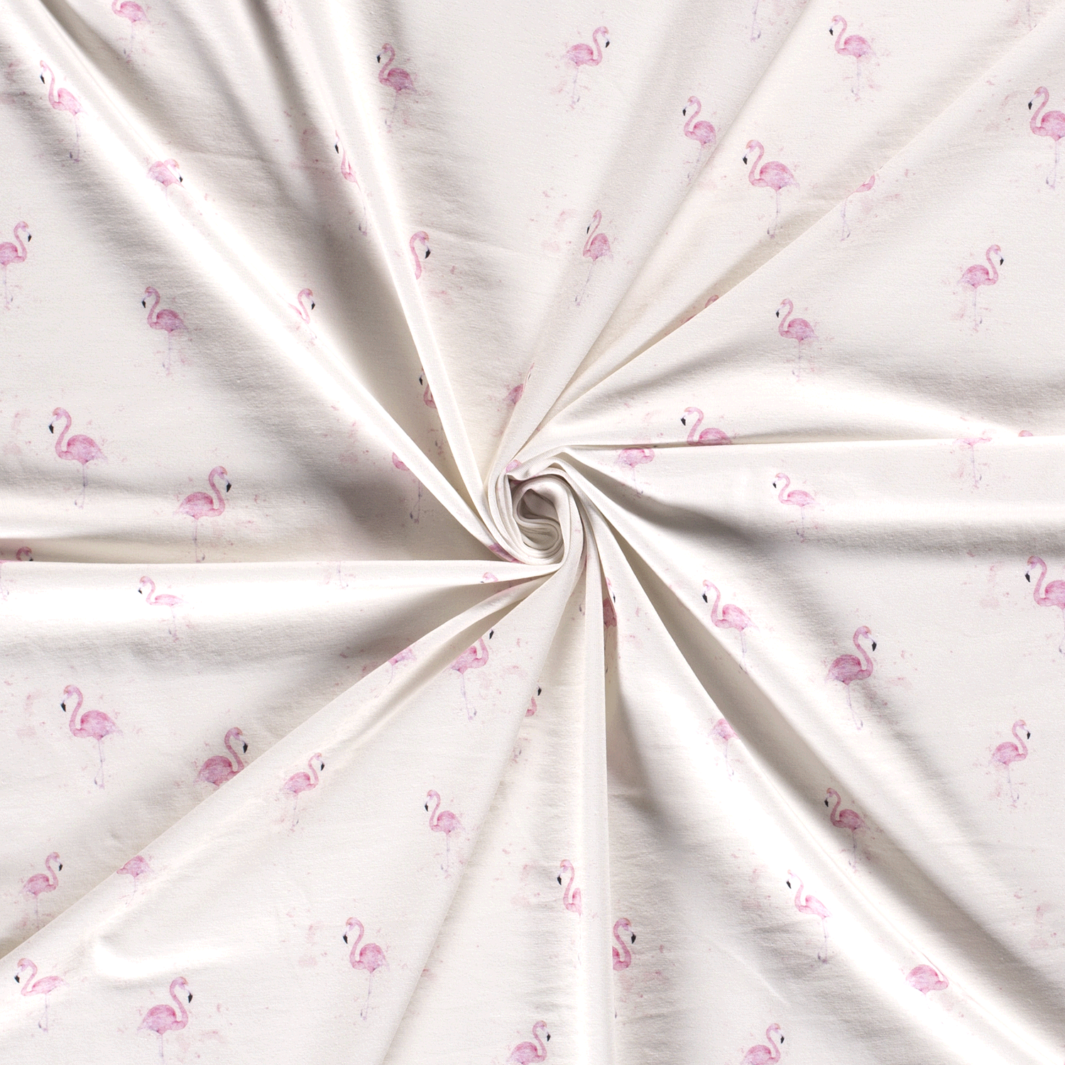 Katoen Jersey GOTS Stof Flamingo's Gebroken | groothandel | Nooteboom Textiles