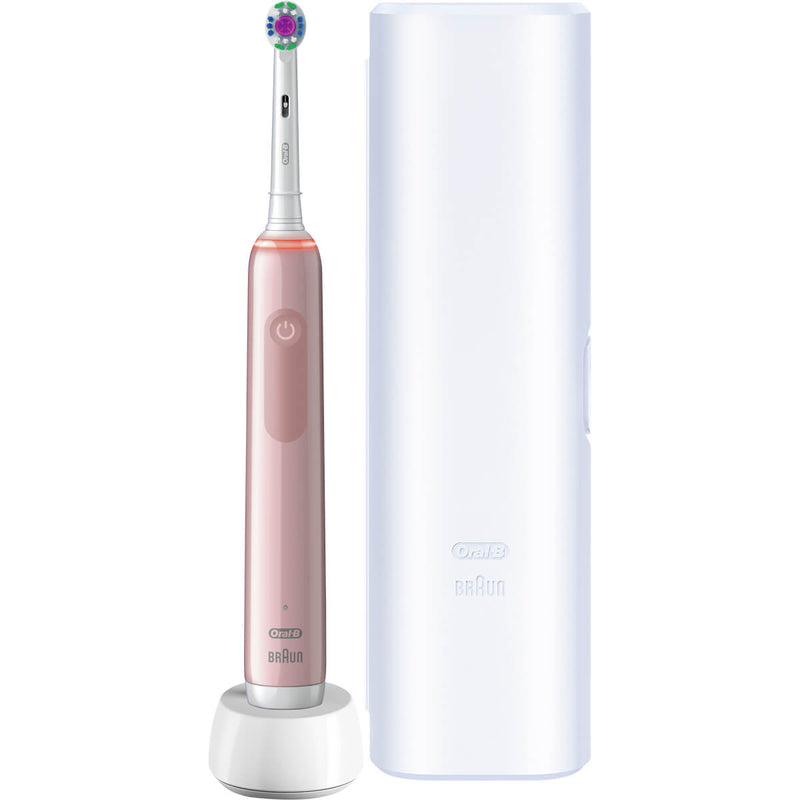 Tien jaar diep Dwaal Oral-B Pro 3 3500 3D White Electric Toothbrush + Travel Case - Pink  CurrentBody US