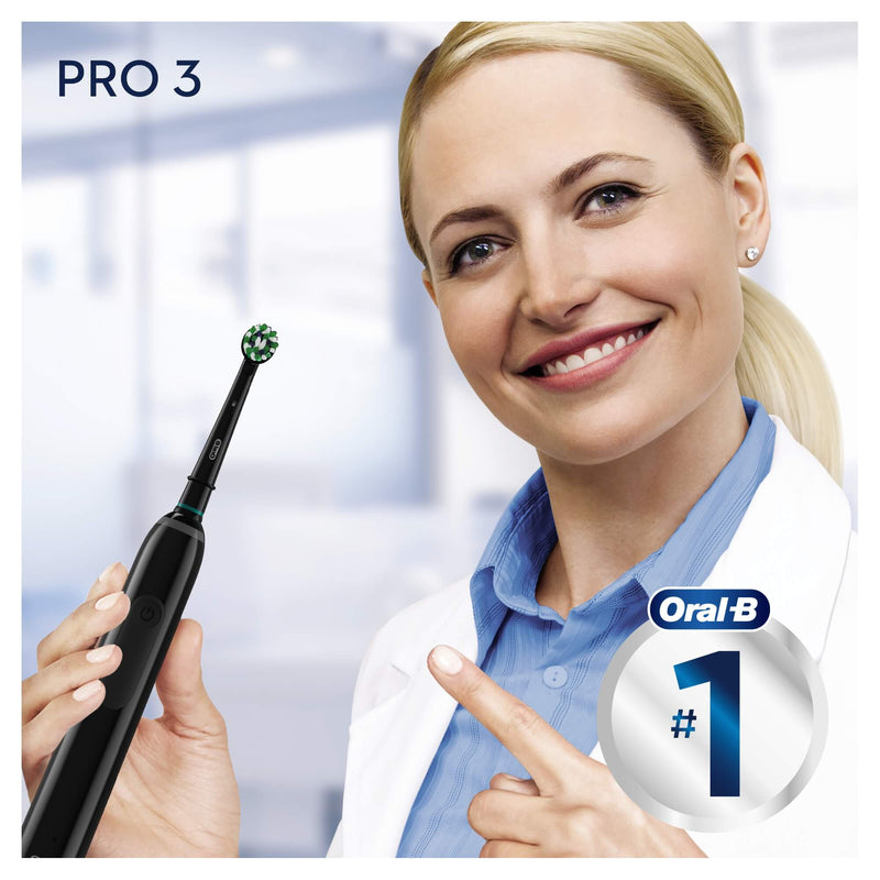 Oral-B Pro 3 3500 Cross Action Electric Toothbrush + Case - Bla CurrentBody