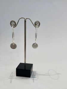 Sterling Silver Hoop Earrings With Circle Charm