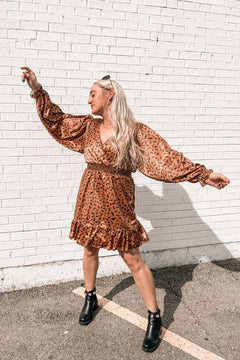 Let's Brunch Printed Satin Mini Dress