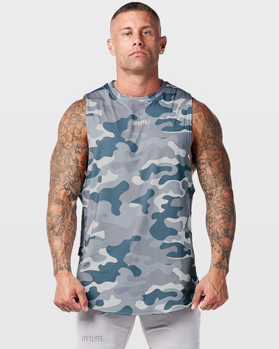 Limitless Men's Sleeveless Tank Top - Cement - LYFTLYFE APPAREL