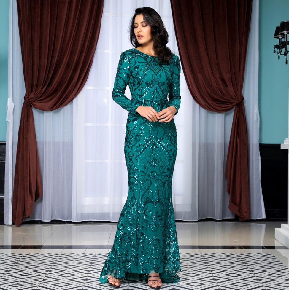 Aliya Gown- Emerald – Top Glam Shop