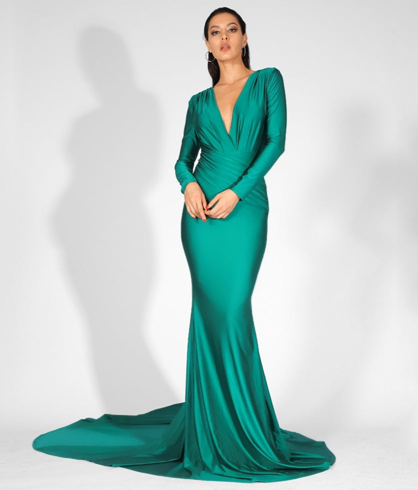 Jamila Gown- Emerald – Top Glam Shop