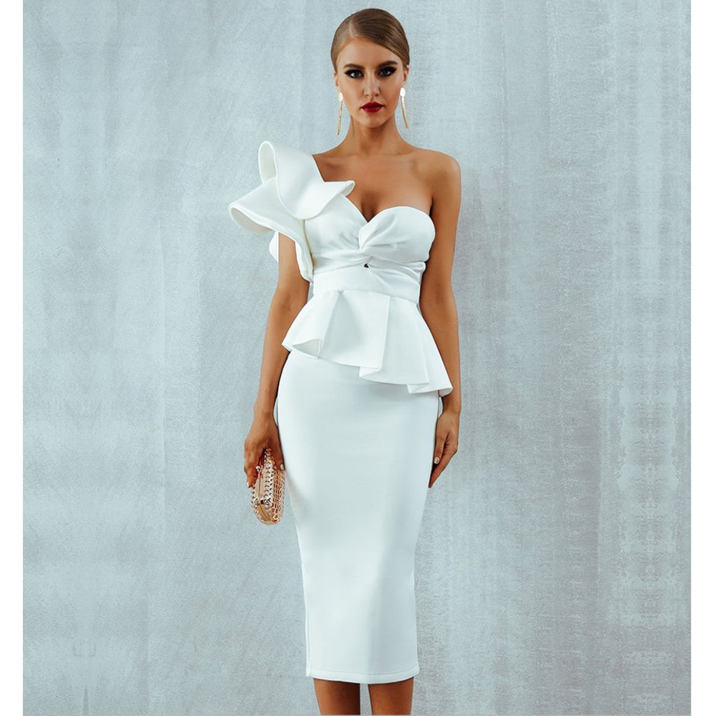 white glam dress