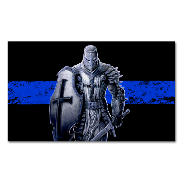 Thin Blue Line Crusader Decal Warrior 12