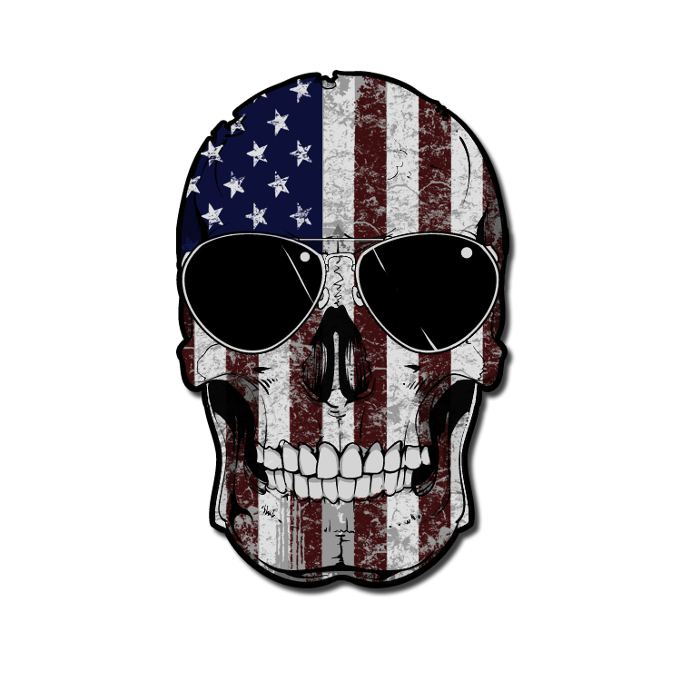 Download American Skull Flag Decal - Warrior 12