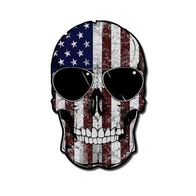 American Skull Flag Decal Warrior 12