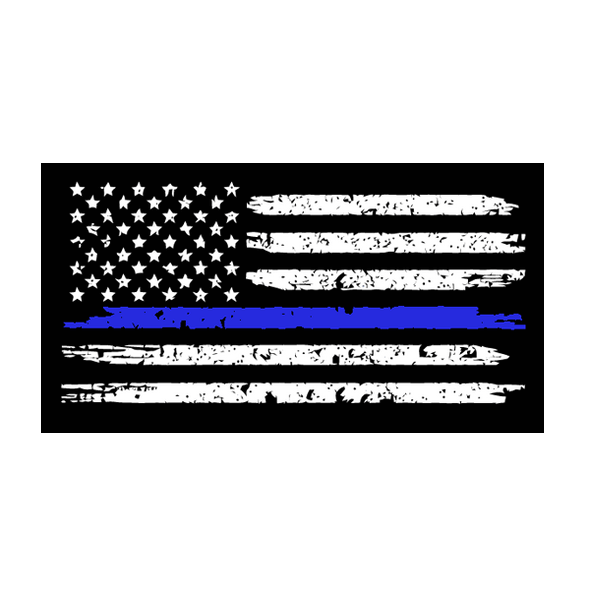 Download Thin Blue Line American Flag Decal - Distressed - Warrior 12