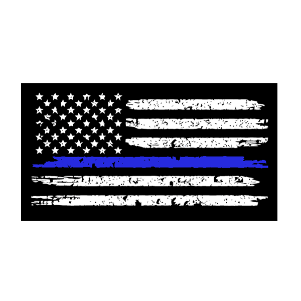 Download Thin Blue Line American Flag Decal - Distressed - Warrior 12