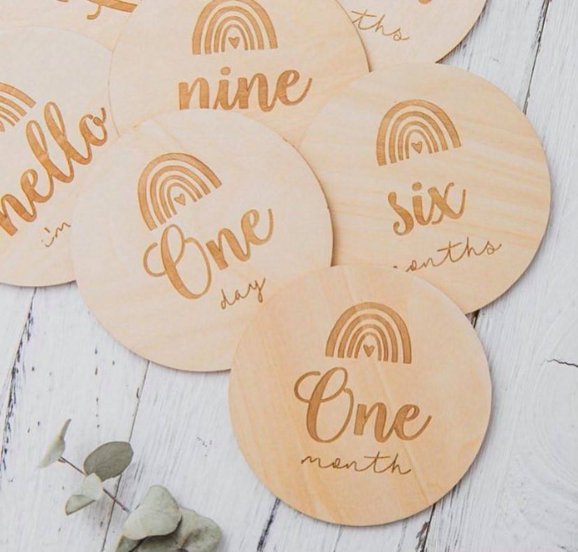 Wooden Milestone Cards