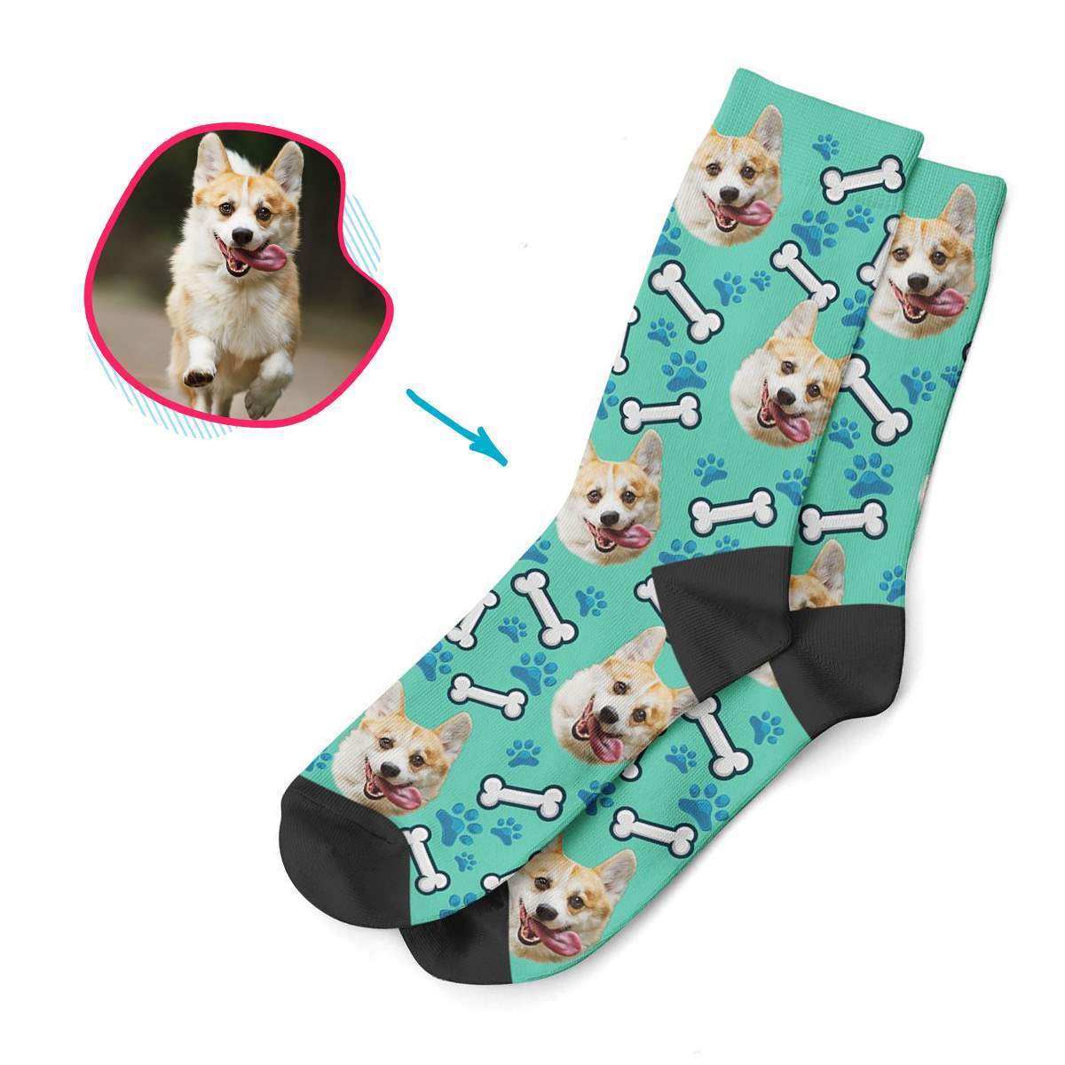 Dog printed socks custom