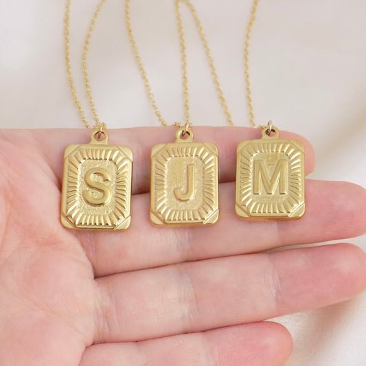 Gold Filled Initial Tag Charms