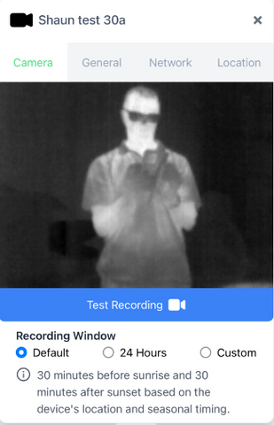 Preview the camera and change the recording window