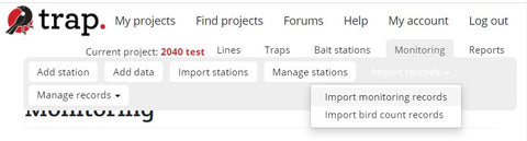 Import monitoring records to TrapNZ