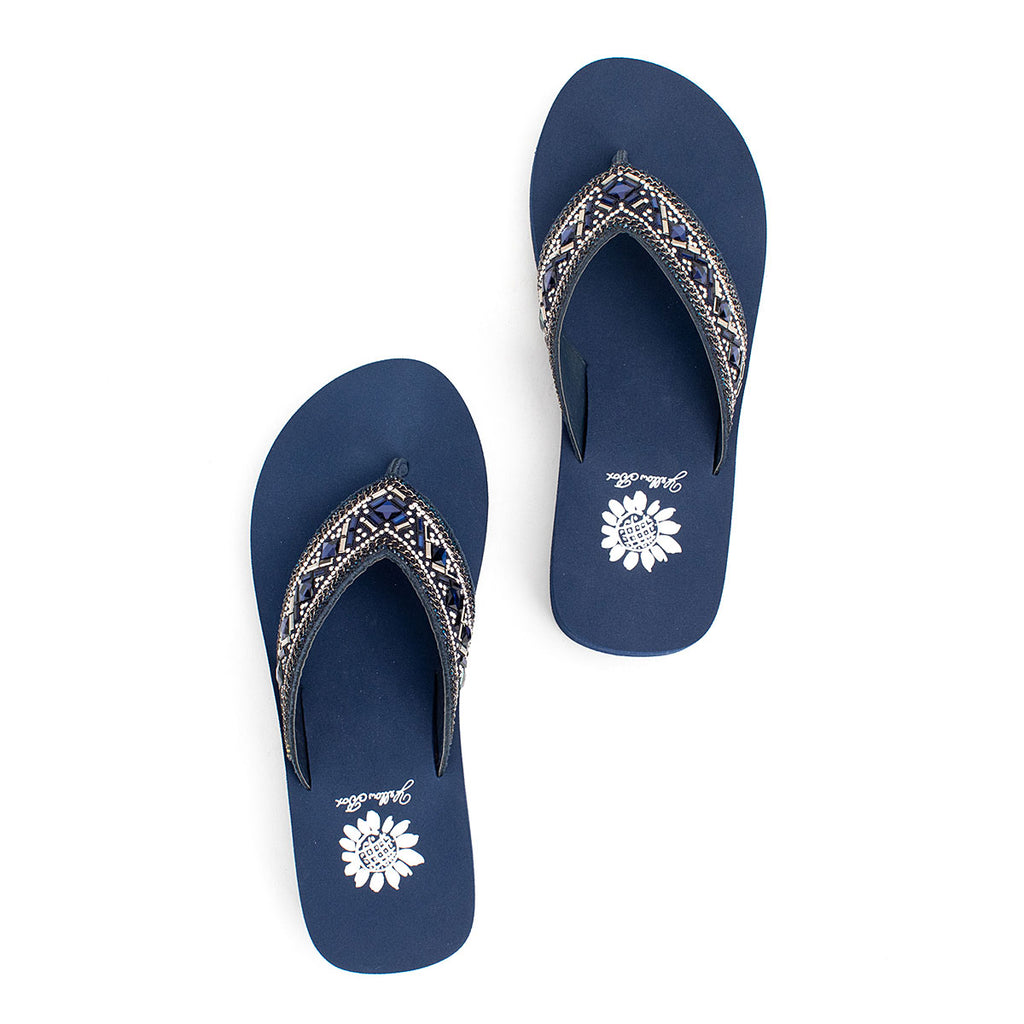 yellow box navy flip flops