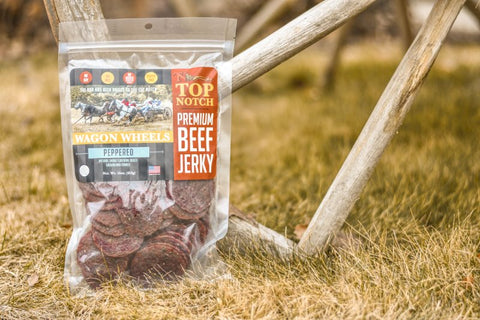 peppered natural beef jerky wagon wheels