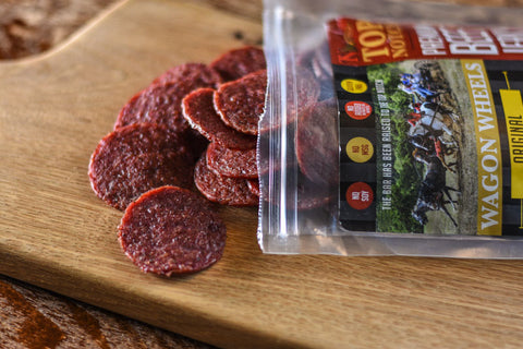 Beef jerky 1lb bags natural Wagon Wheels