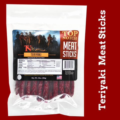 Teriyaki Meat Sticks - Top Notch Jerky Meat Sticks Quality Meat Snack Sticks Jerky Sticks Beef Jerky Sticks