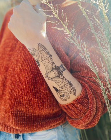 Free-tailed Bat Temporary Tattoo by Naturetats