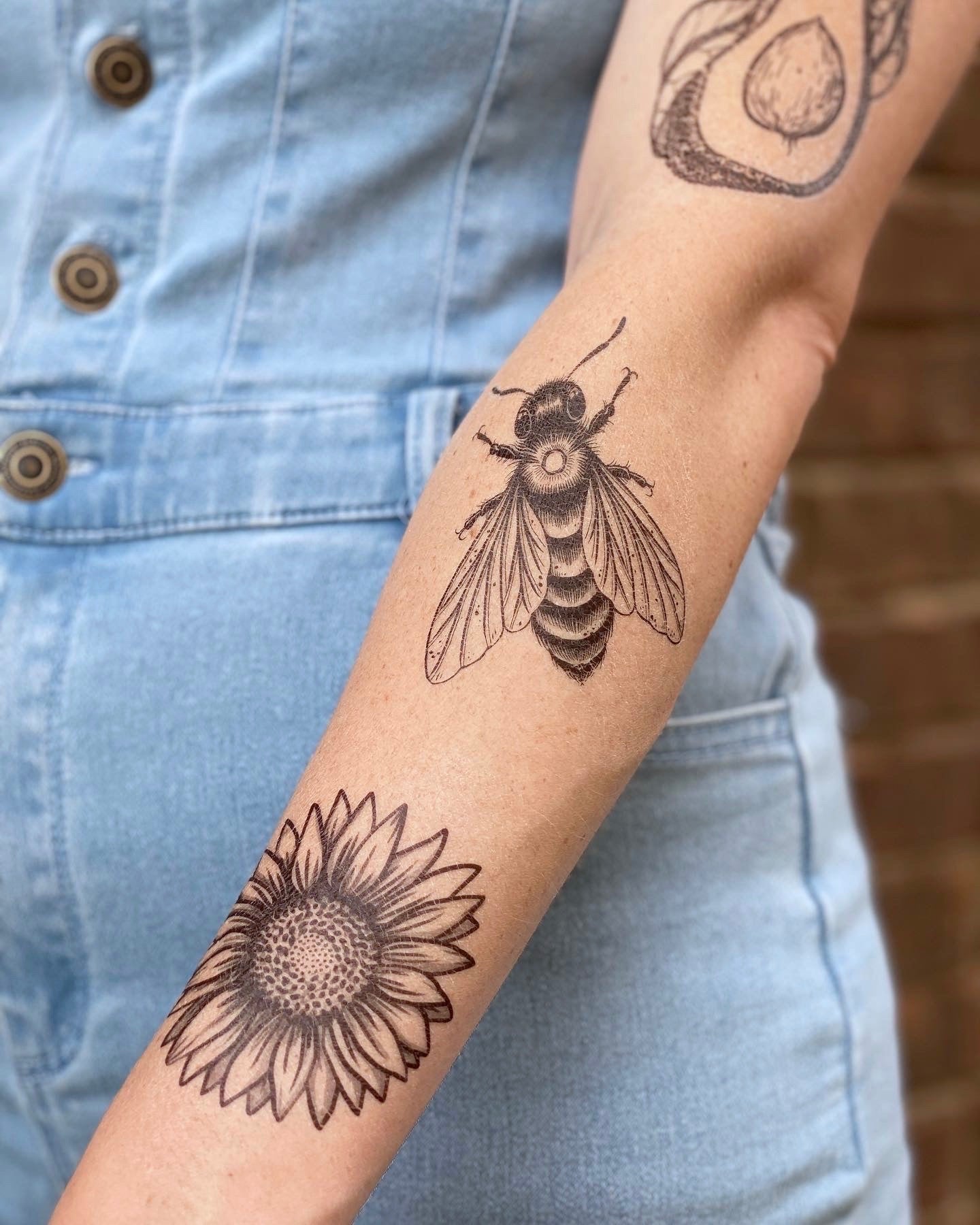 Buy Instant Download Tattoo Design Sunflower Bee and Berries Online in  India  Etsy