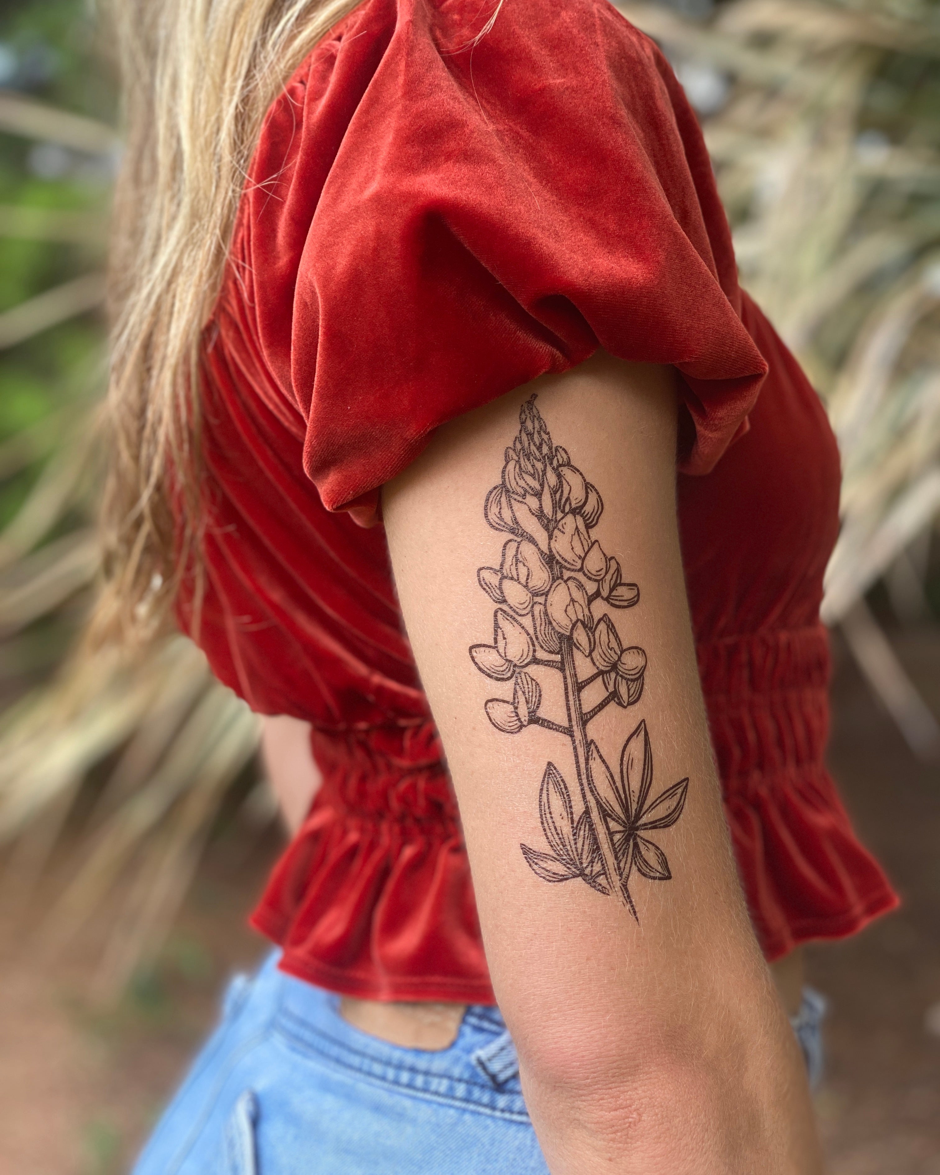 Bluebonnet Flower Temporary Tattoo  Kindred Collective Home  Gift