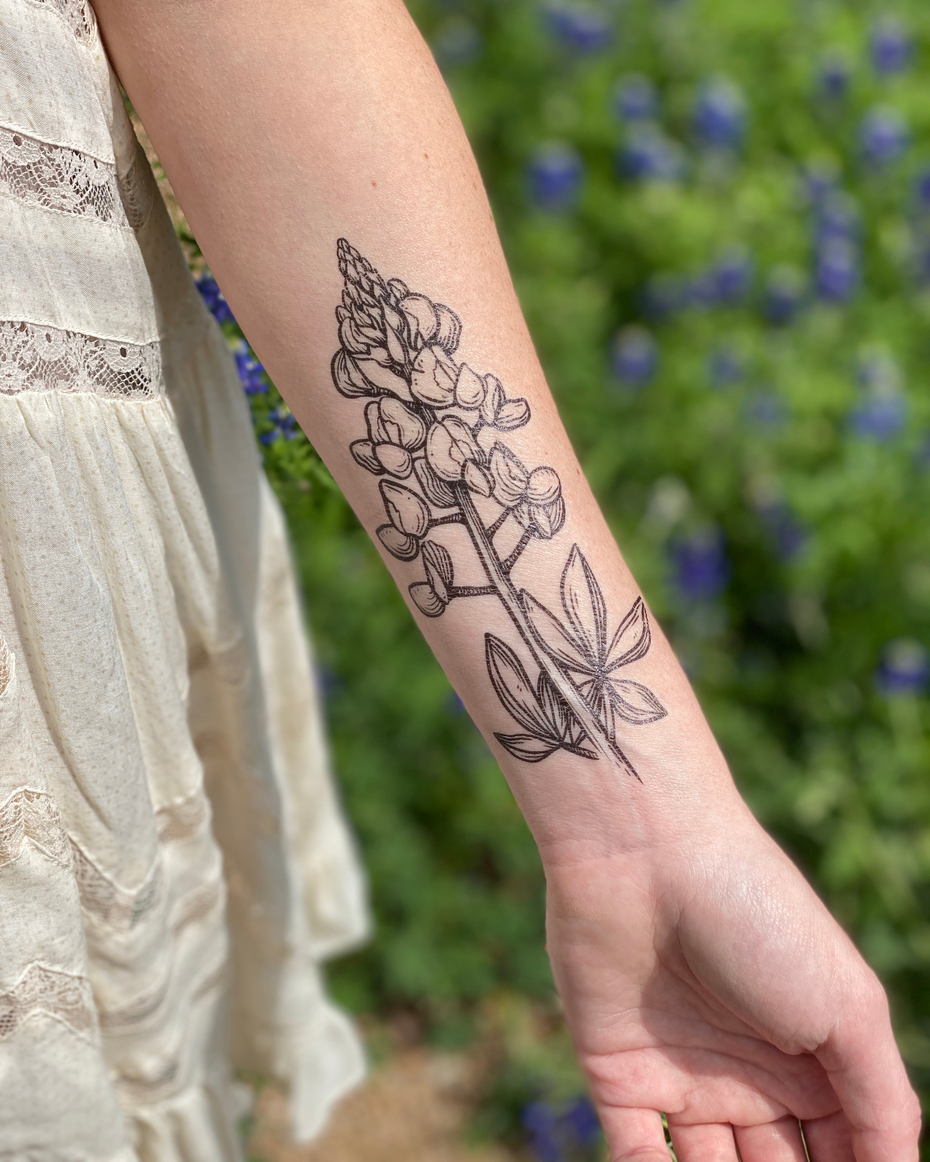 Buy Wholesale Bluebonnet Flower Temporary Tattoo by NatureTats  Handshake  Marketplace