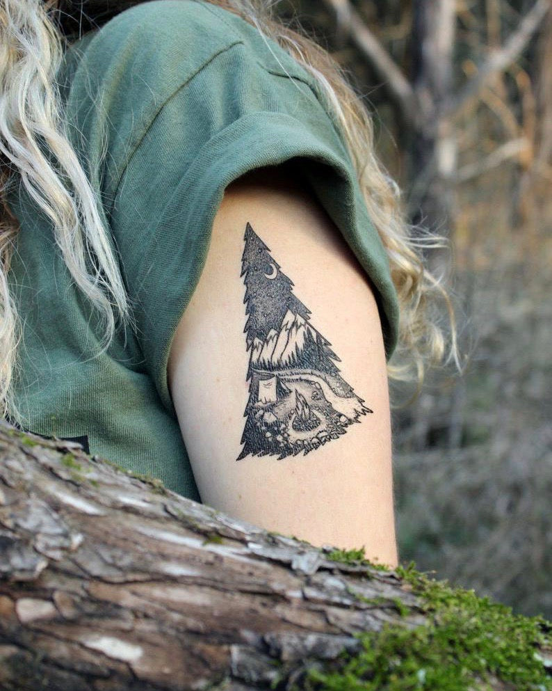 21 Awesome Camping Tattoos For People Who Love Sleep