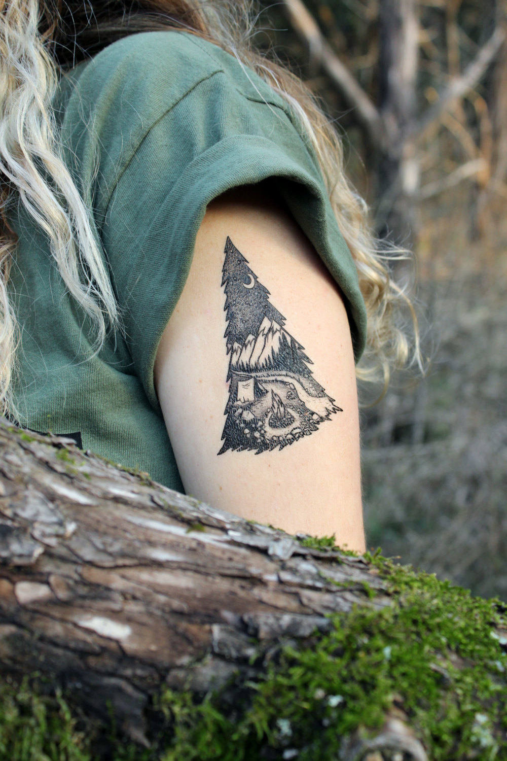 15++ Mountain Camping Tattoo