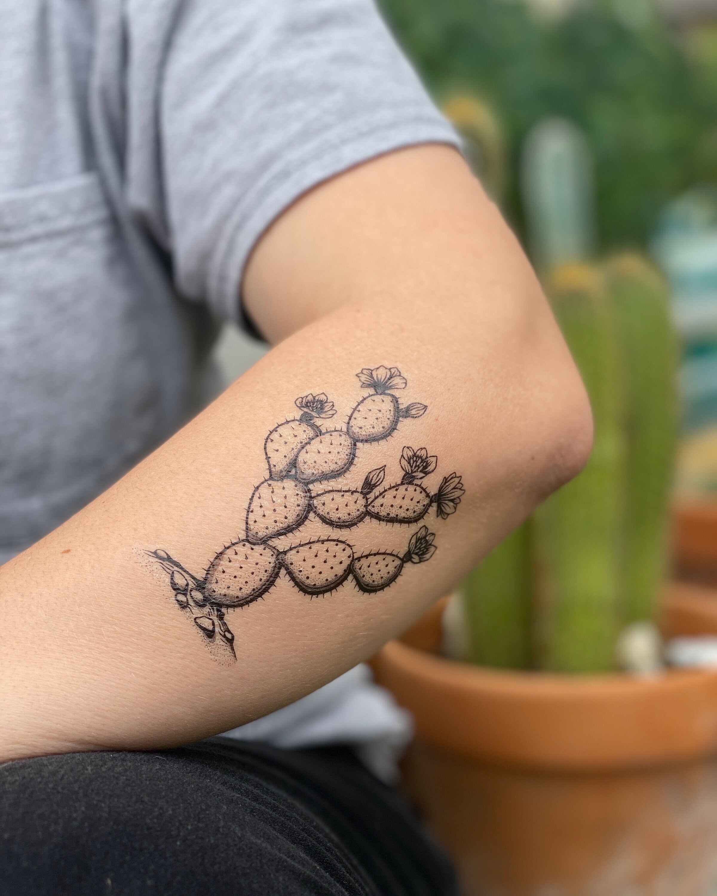 Flower Cactus tattoo by Wonderland Tattoos  Best Tattoo Ideas Gallery