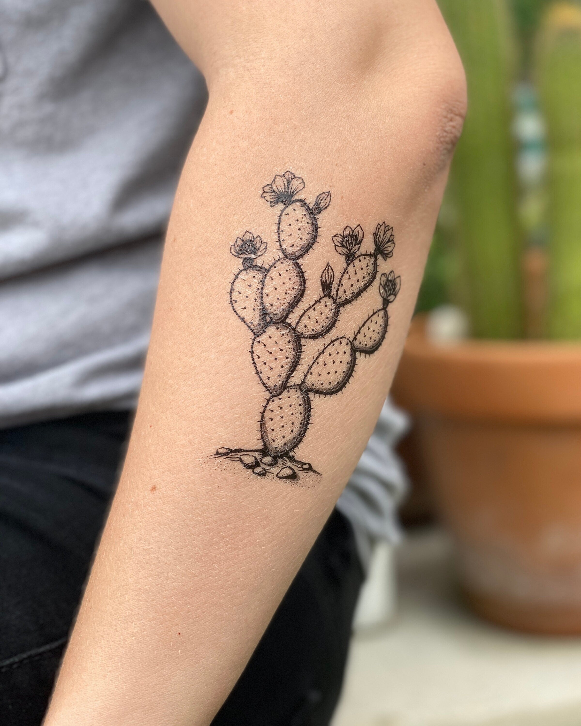 Prickly Pear Cactus Temporary Tattoo  NatureTats