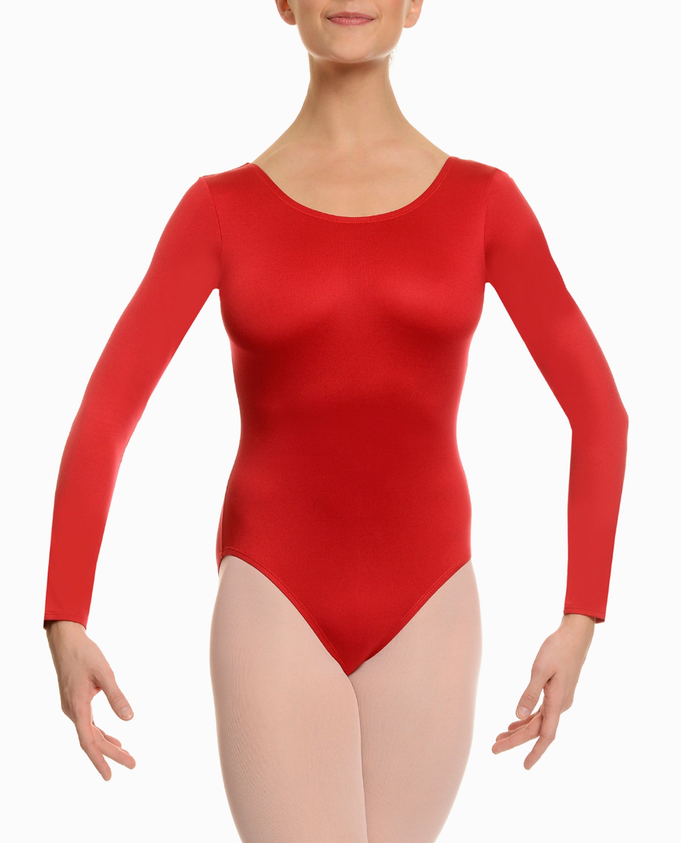 red long sleeve leotard