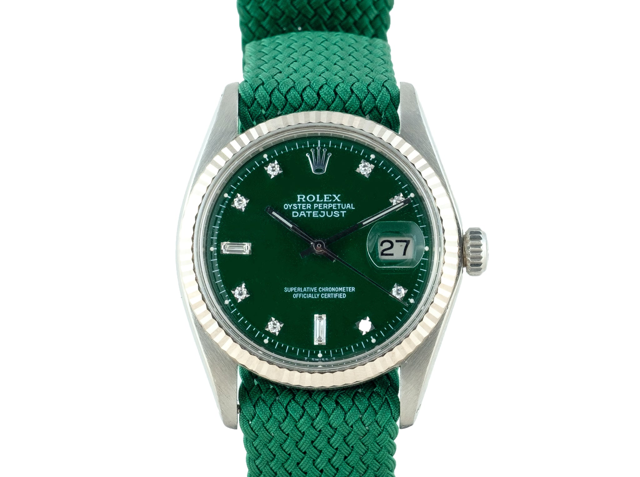 rolex datejust green diamond dial