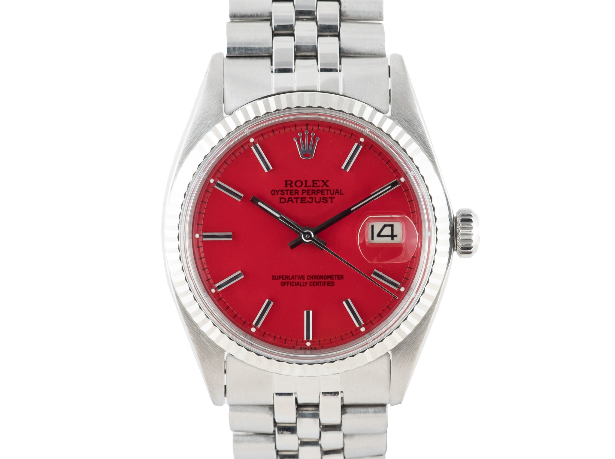 rolex datejust red dial