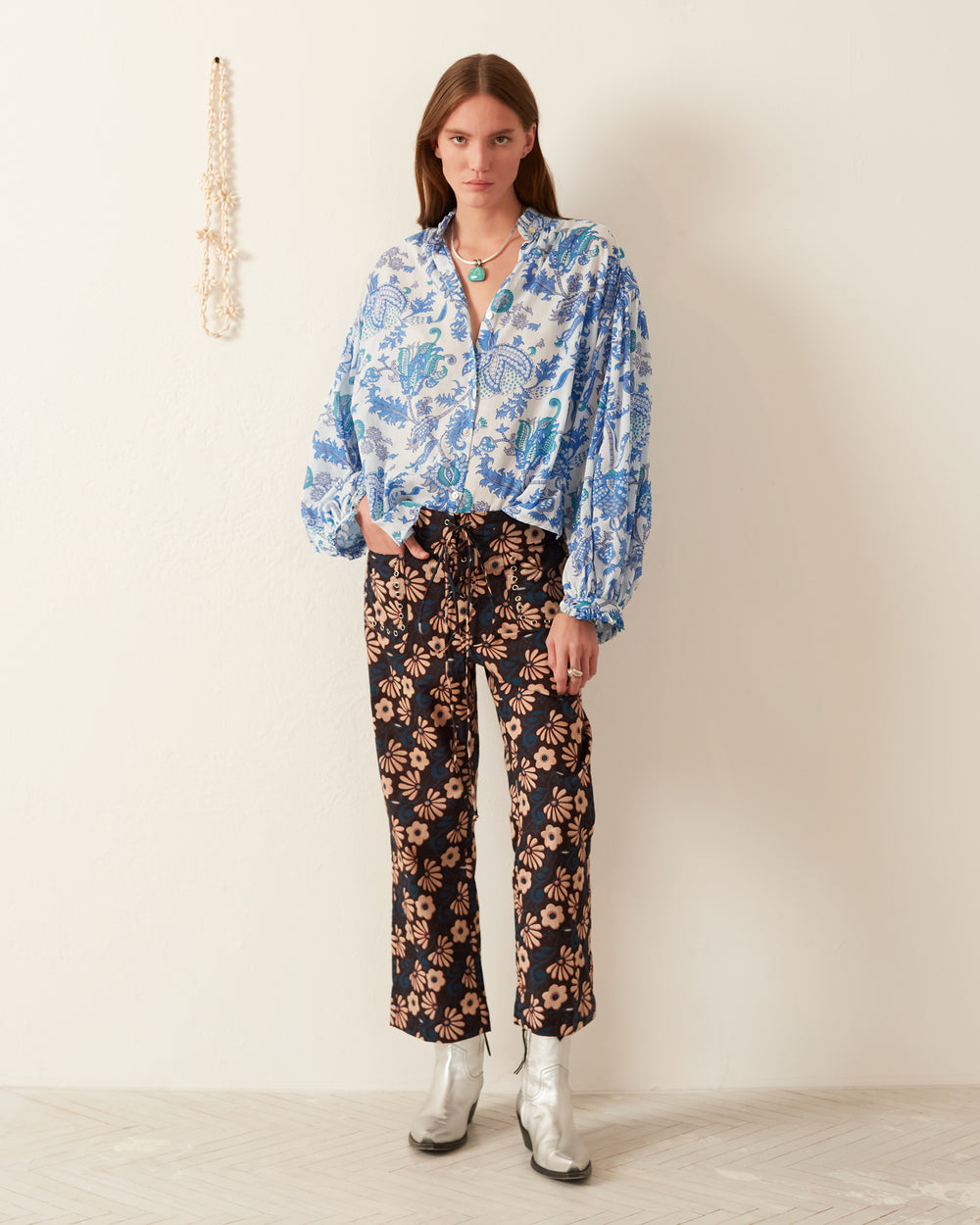 Alix of Bohemia Kiki Liquorice Silk Shirt