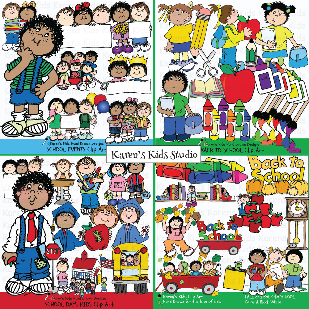 Back To School Clipart Bundle Karen S Kids Clipart Karen S Kids Studio