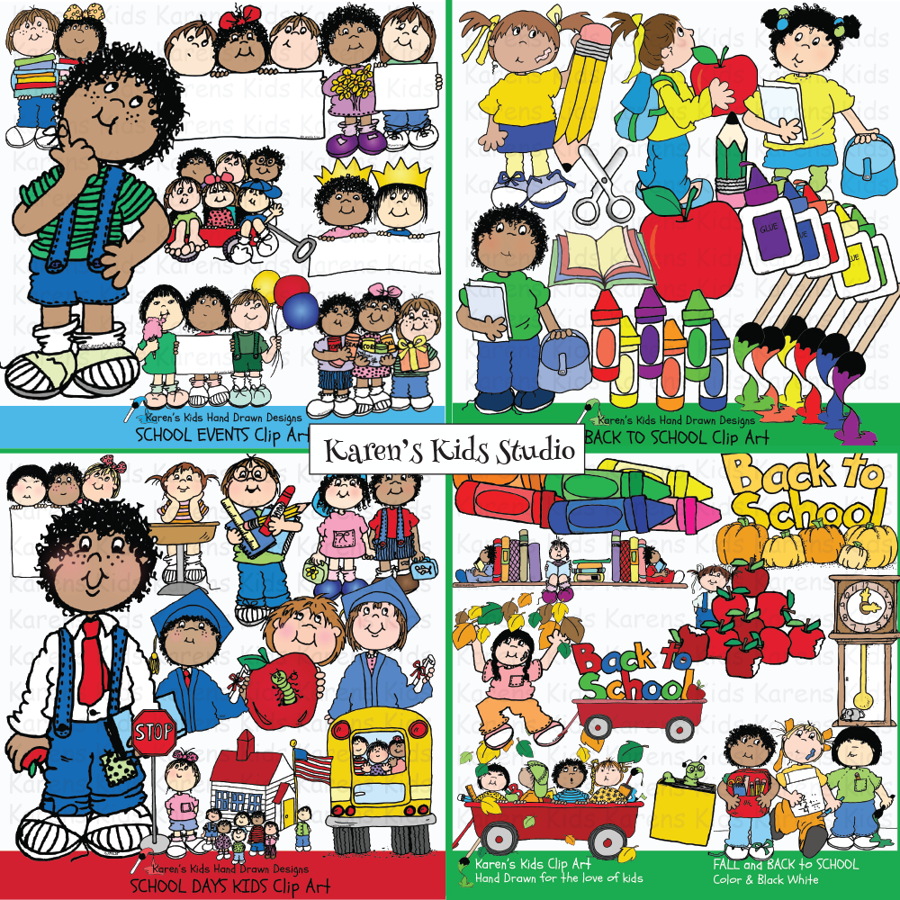 Clipart Back To School Big Bundle Karen S Kids Clipart Karen S Kids Studio