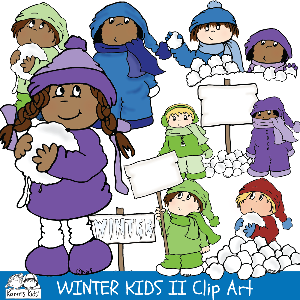 Clip Art Winter Kids Set 2 Karen S Kids Studio