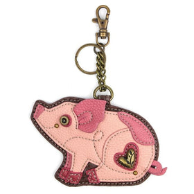 CHALA PIGGY KEYCHAIN/KEY FOB/COIN PURSE - The Pink Pigs, A Compassionate Boutique