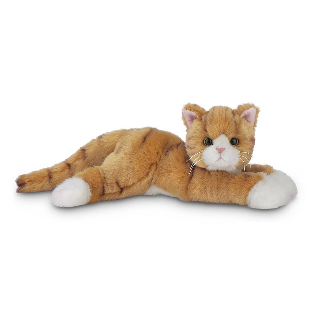 Chester Orange Tabby Kitten Cat Realistic 12"Laying Stuffed Plush Animal AU31456 