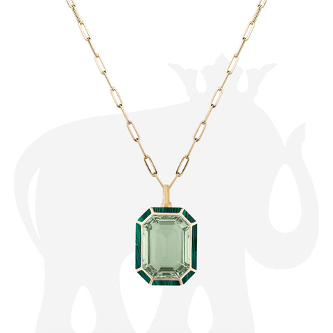 Goshwara Queen Rock Crystal Emerald Cut East West Pendant JP0143