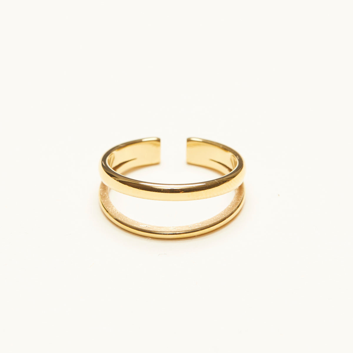 Gold Double Band Layered Ring – Shapes Studio