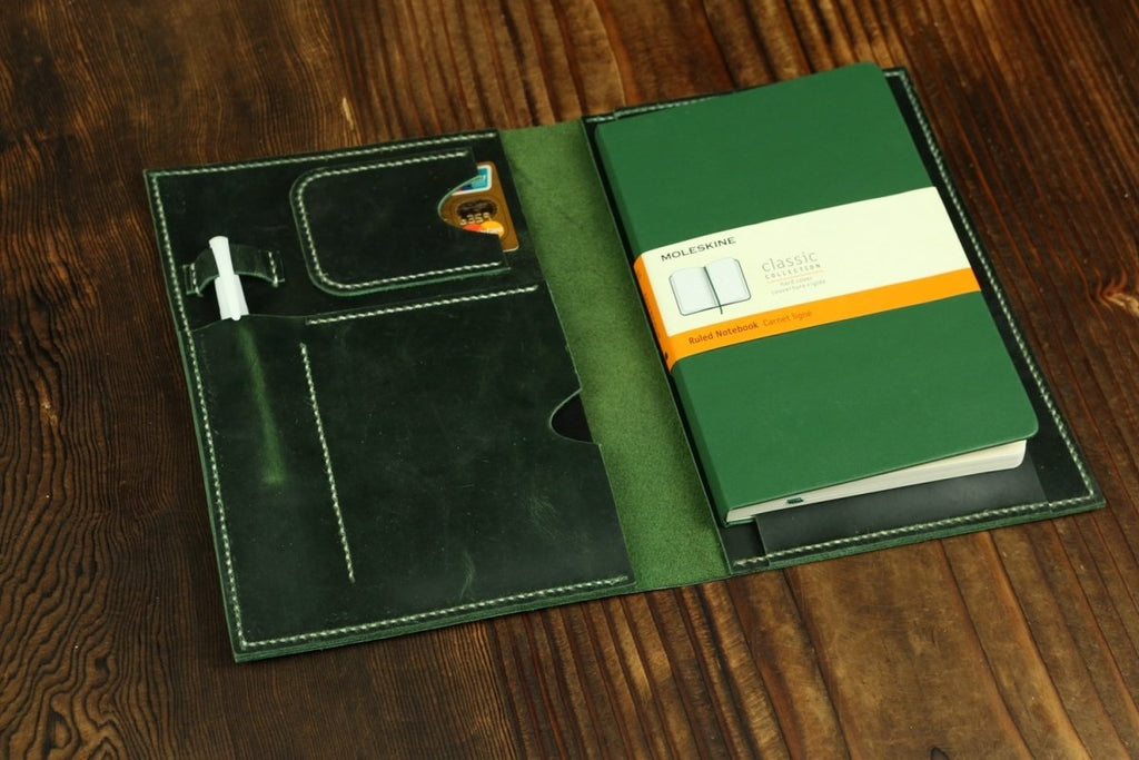 Green Leather Travel Journal Cover For A5 Journals
