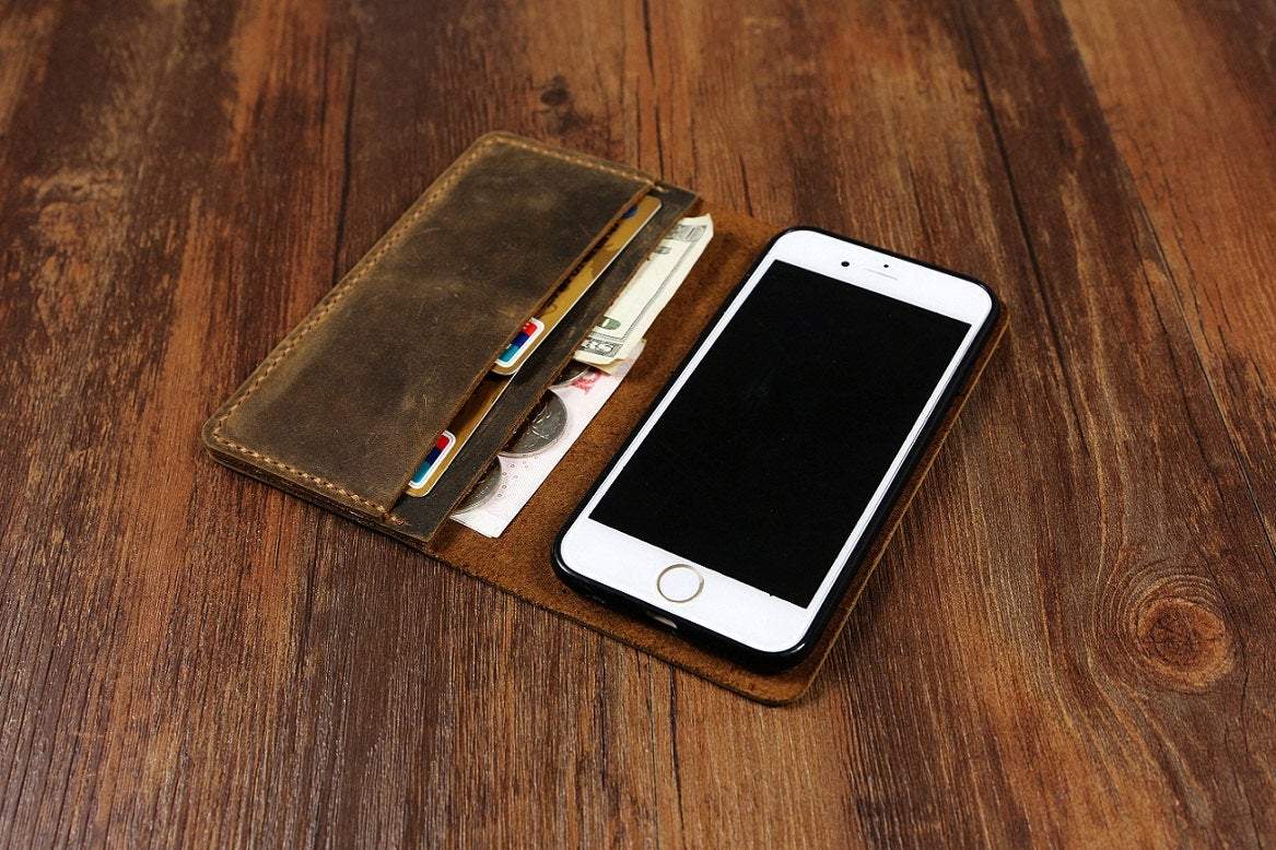Handmade Leather iPhone Bi-Fold Case– Vintage Rebellion