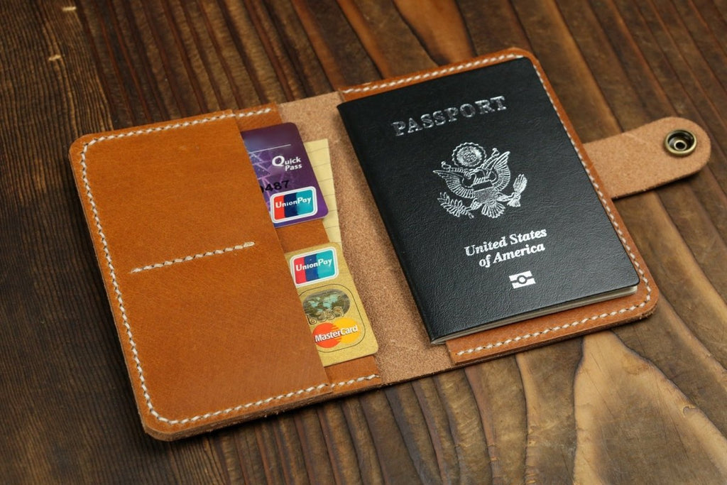 Leather Bifold Passport Wallet Vintage Rebellion