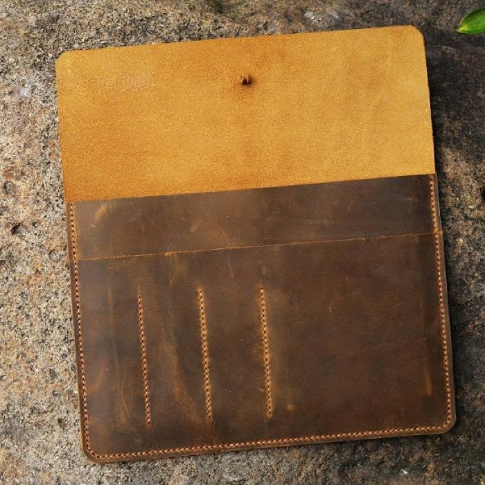 Vintage Style Handmade Leather iPad Portfolio Organizer Case– Vintage ...