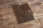 Vintage Style Leather Cover for 8" x 10.5" 100 Page Spiral Notebook - Vintage Rebellion