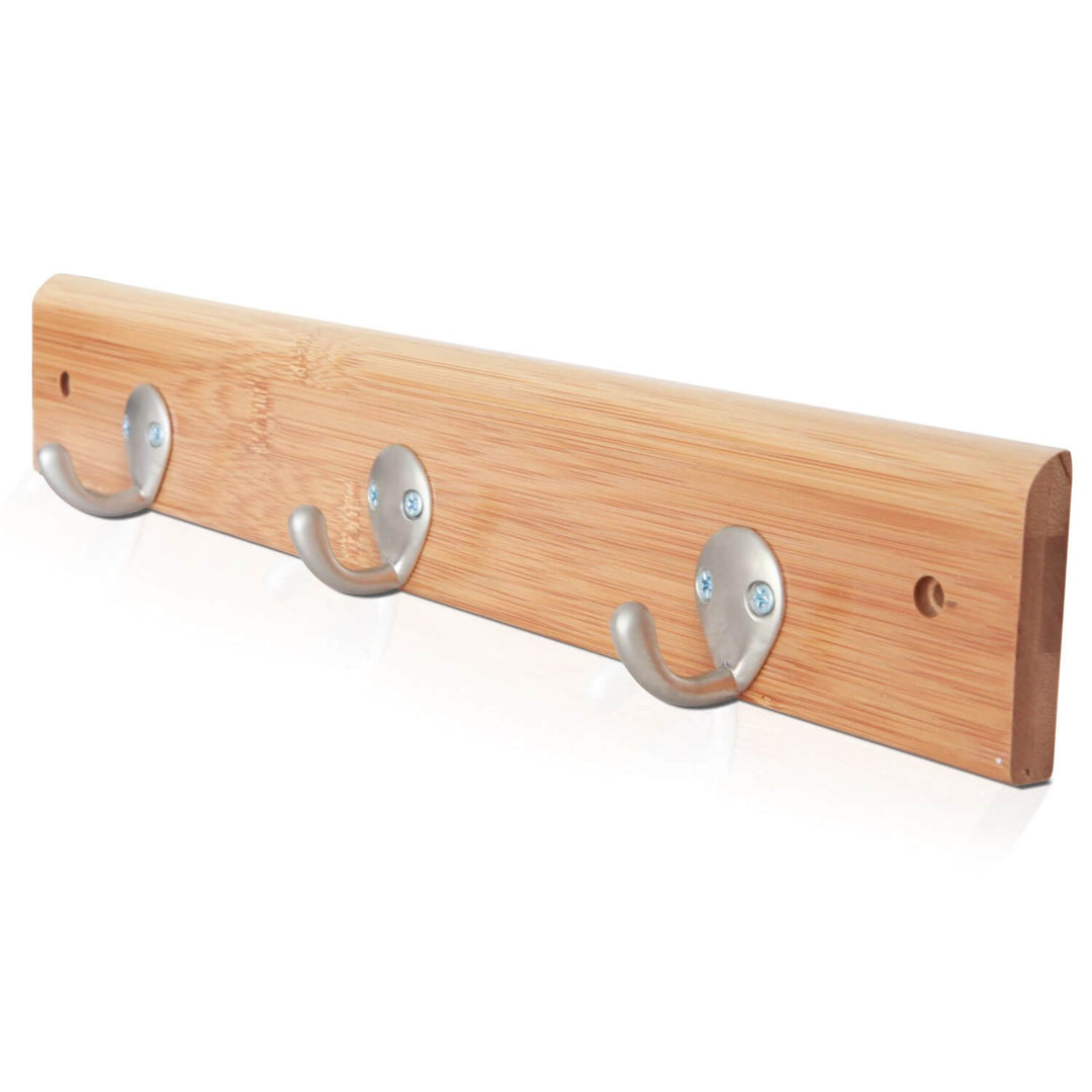 Bamboo Stainless Steel Towel Wall Hooks with Shelf – ToiletTree Products