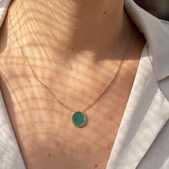 Green Onyx May Birthstone Necklace